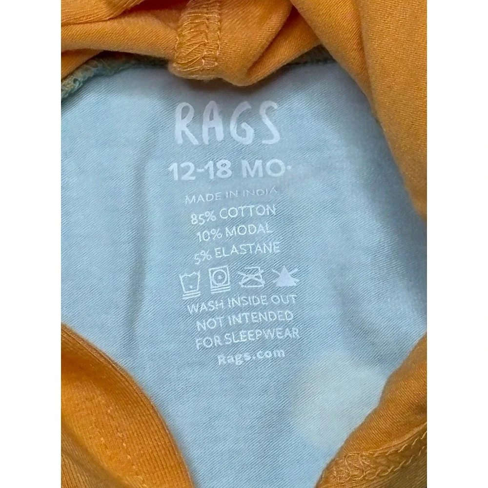 RAGS to Raches Green Orange Rainbow Romper 12-18 Months Colorful Fun NEW